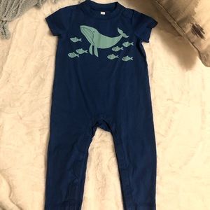 Tea Collection baby boy navy blue romper